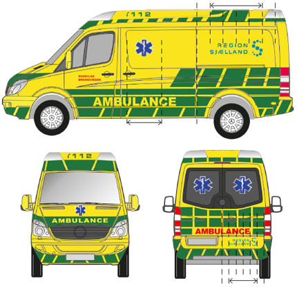 Eksempel på design på ambulance