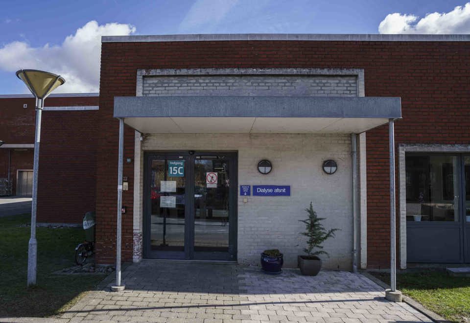 Indgang til dialysen nykøbing F. sygehus