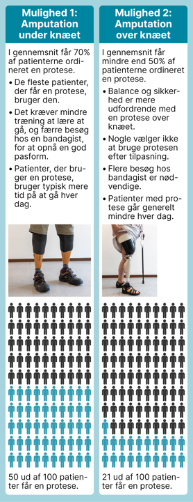 genoptræning under og over knæet