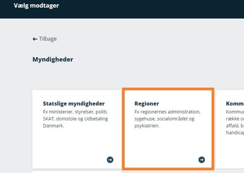 Klik på 'Regioner'