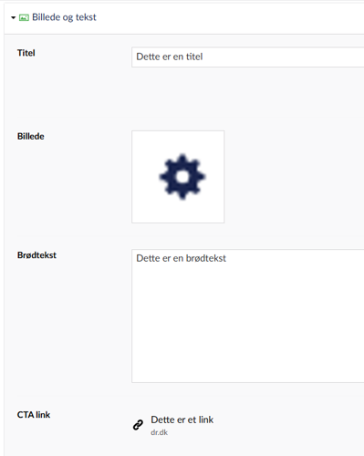 billede af felter i Billede og tekst-modul