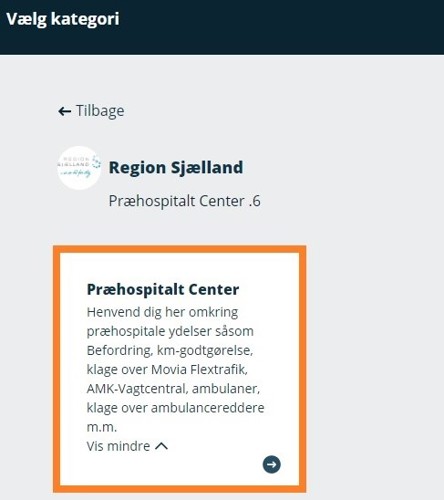 Vælg postkassen 'Præhospitalt Center'