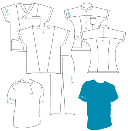 Eksempel på design på beklædning til personale
